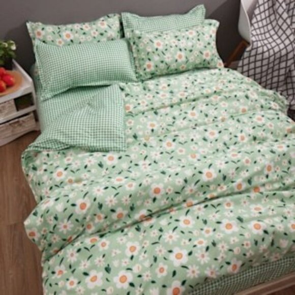 Bed Sheets Set Simple Style Soft Bed Flat Sheet Pillowcase Duvet Cover - Picture 1 of 1